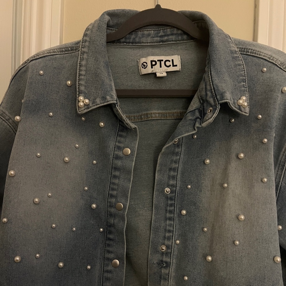 PTCL pearl denim jacket EUC size M - Picture 3 of 7